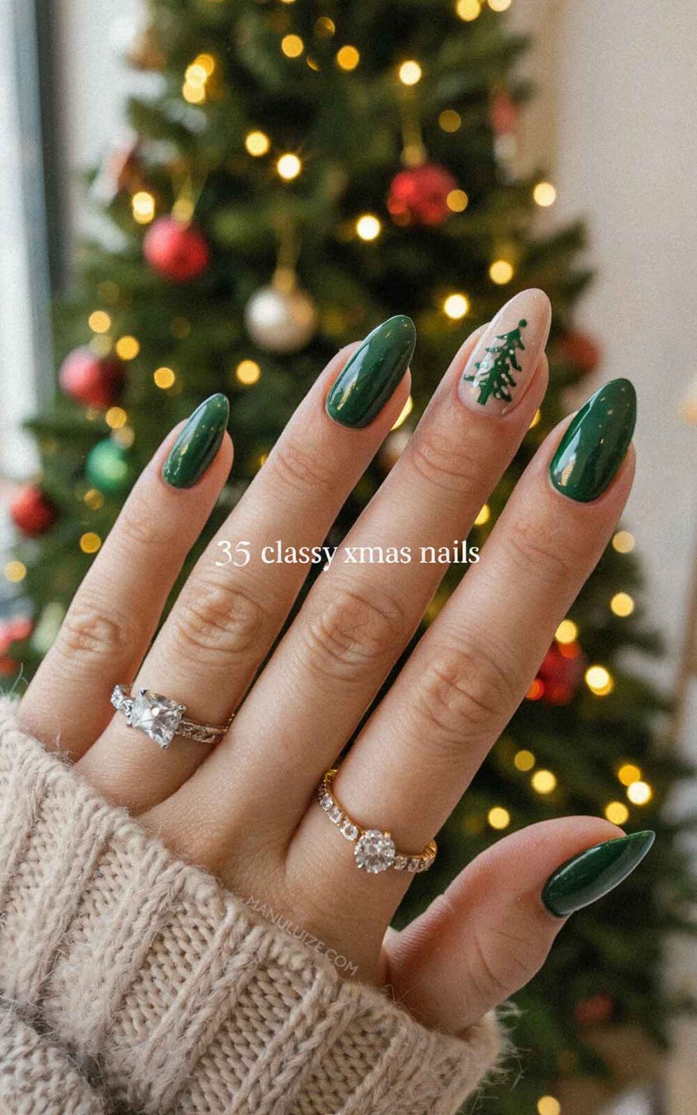 Green xmas nail art ideas