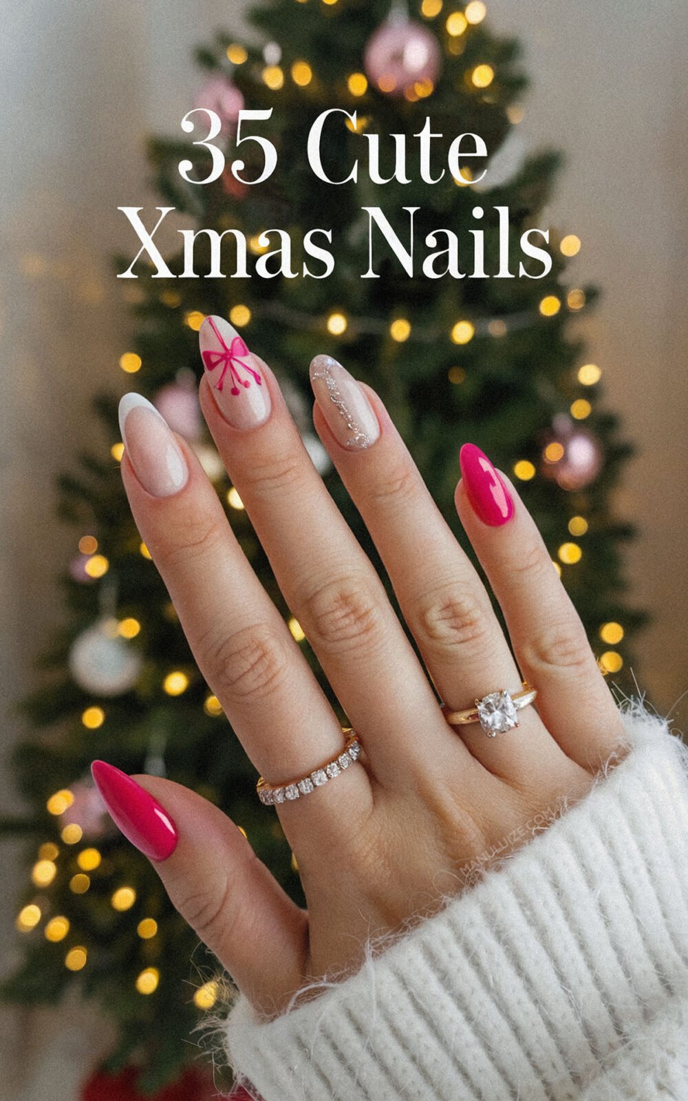 pink Christmas nails ideas pink Christmas nails ideas