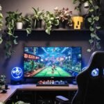 Sala de games com plantas