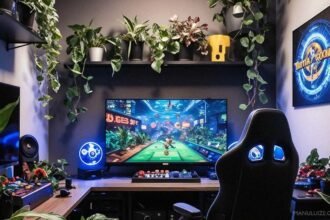 Sala de games com plantas