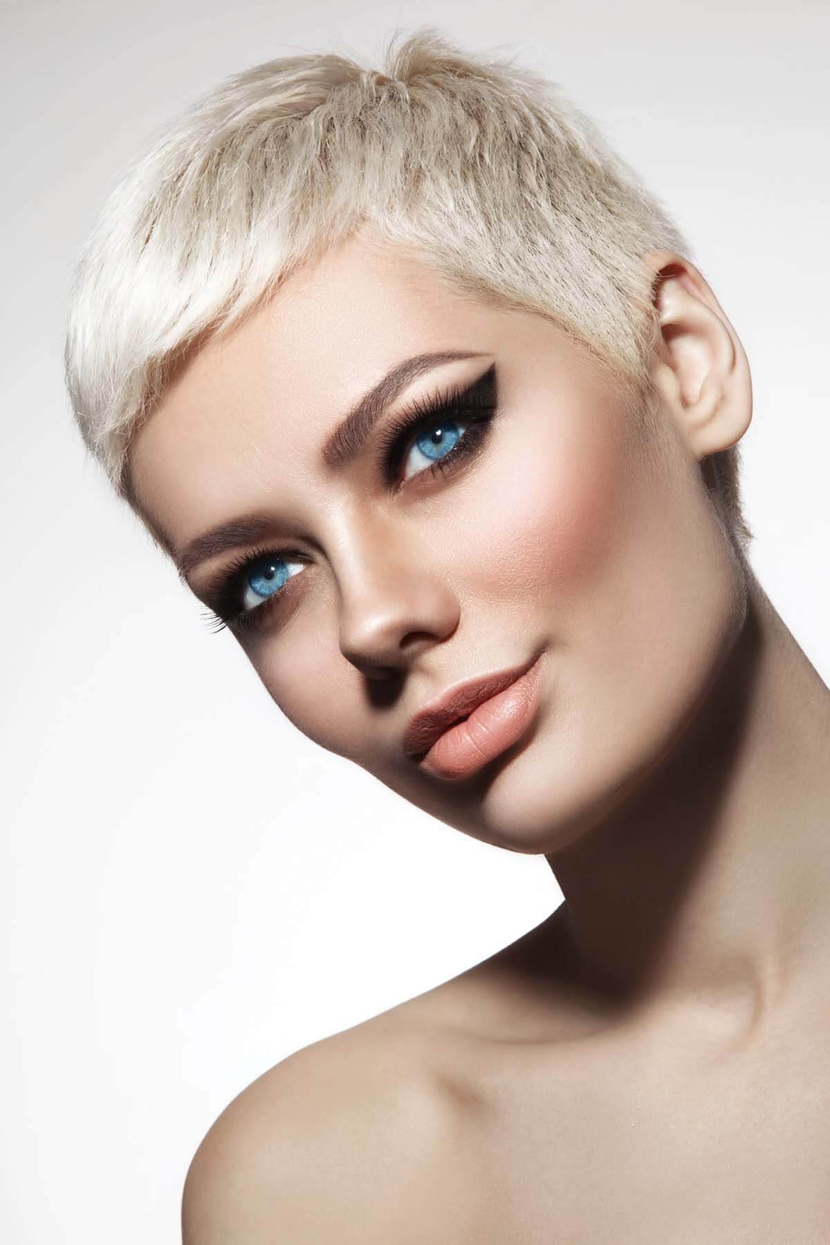 Pixie cut for platinum blonde hair