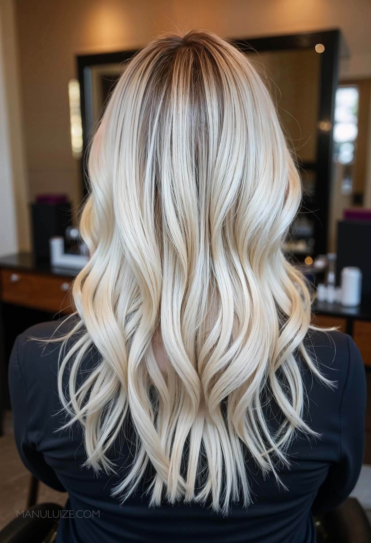 Warm platinum blonde hair colors