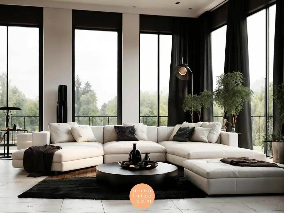 Black and white minimal living room Black and white minimal living room