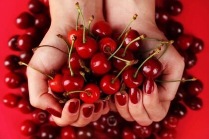 Cherry color nails