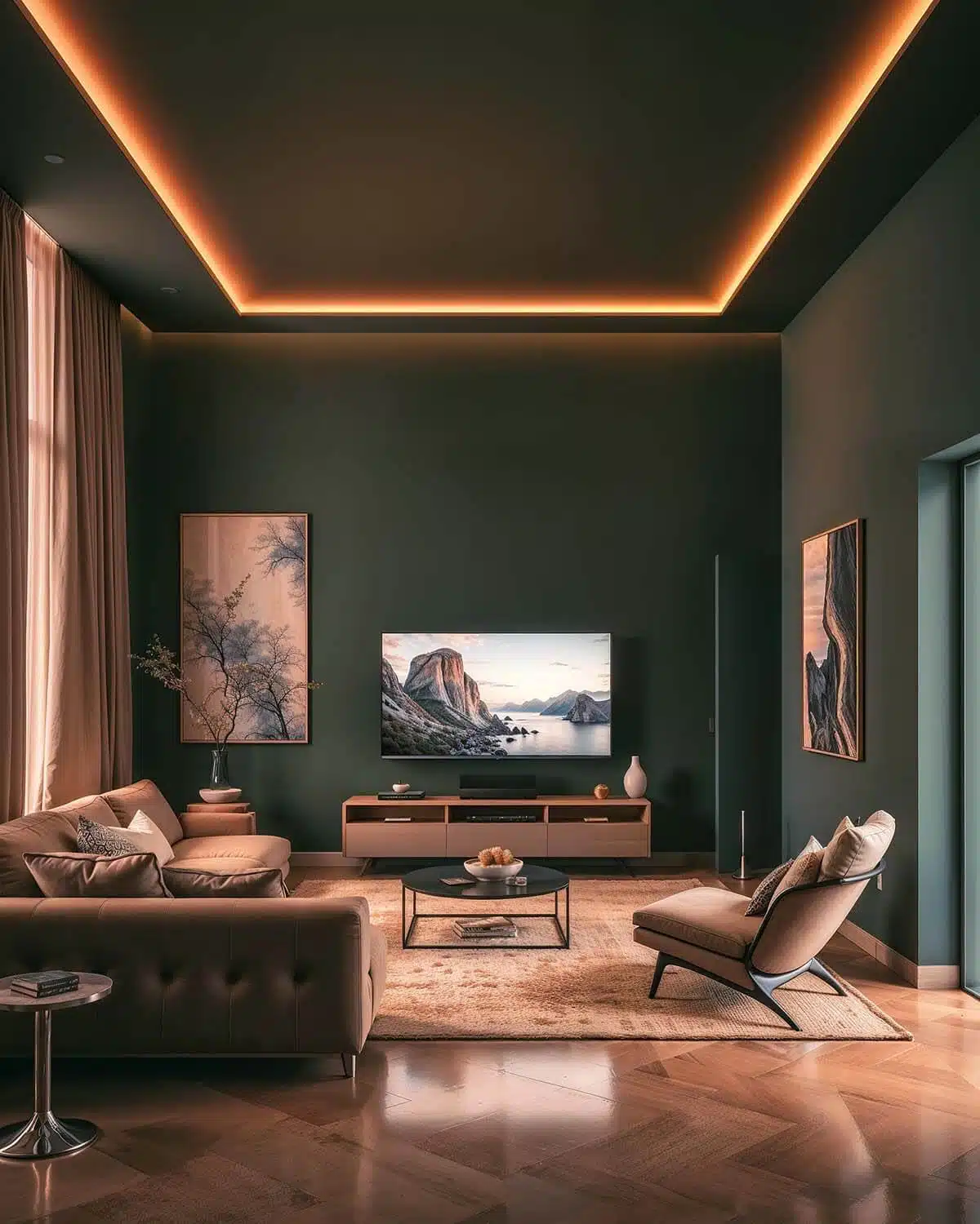 Dark green minimal room Dark green minimal room