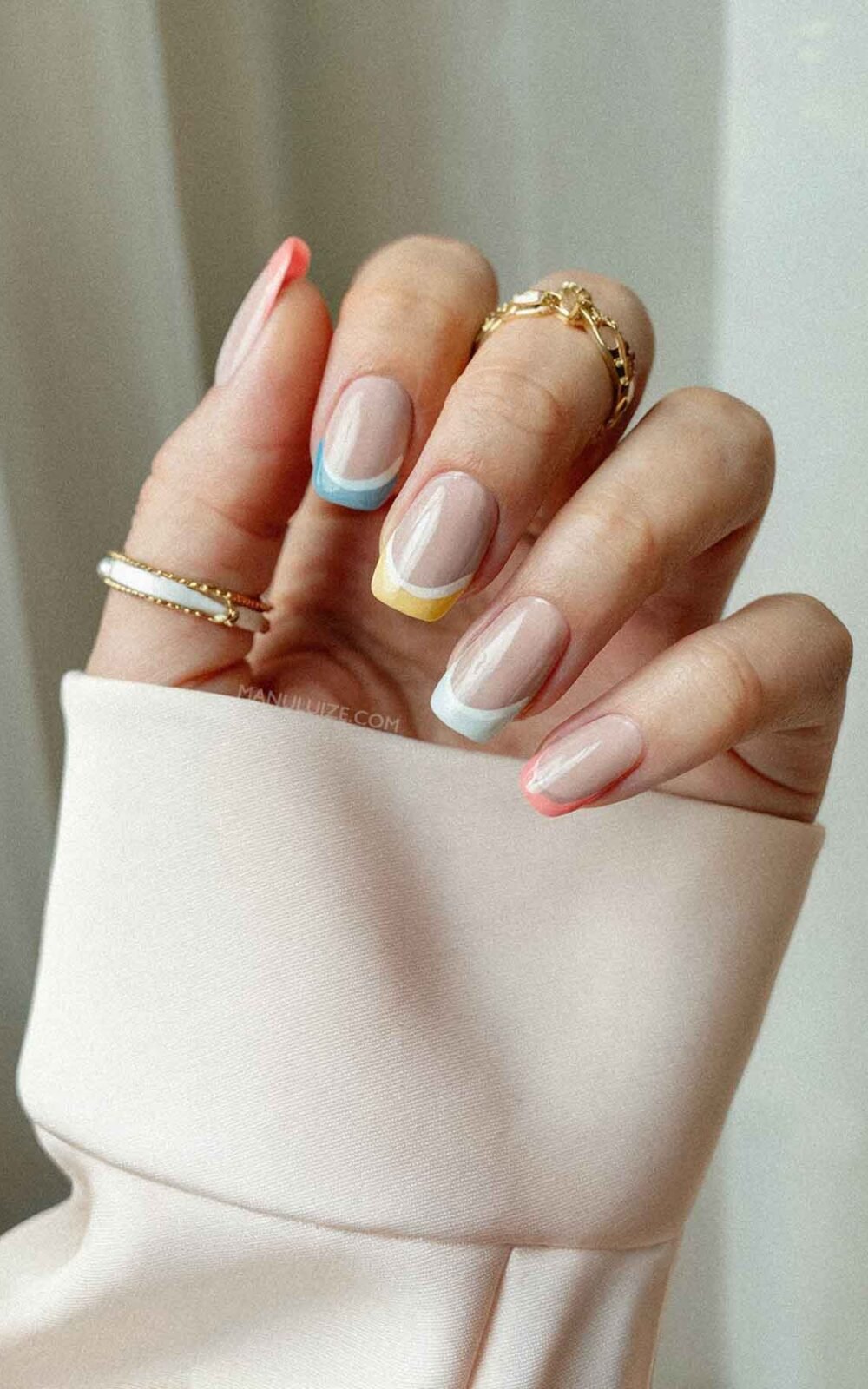 Delicate pastel french manicure Delicate pastel french manicure