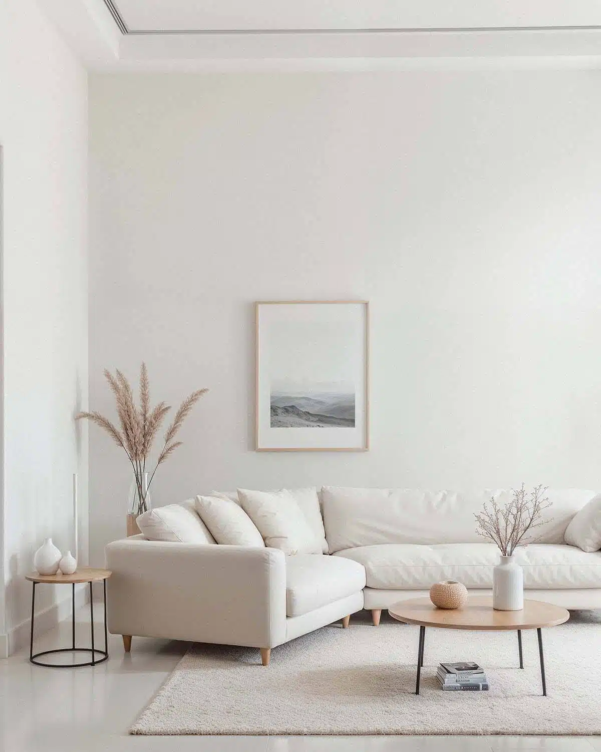 White and cozy minimal living room White and cozy minimal living room