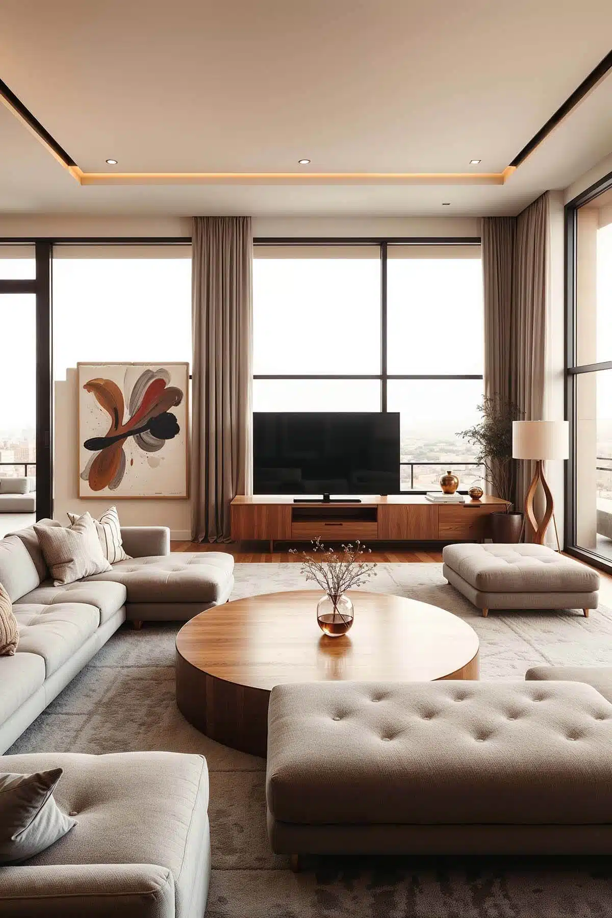 Minimal wood style for living room Wood living room in minimal style