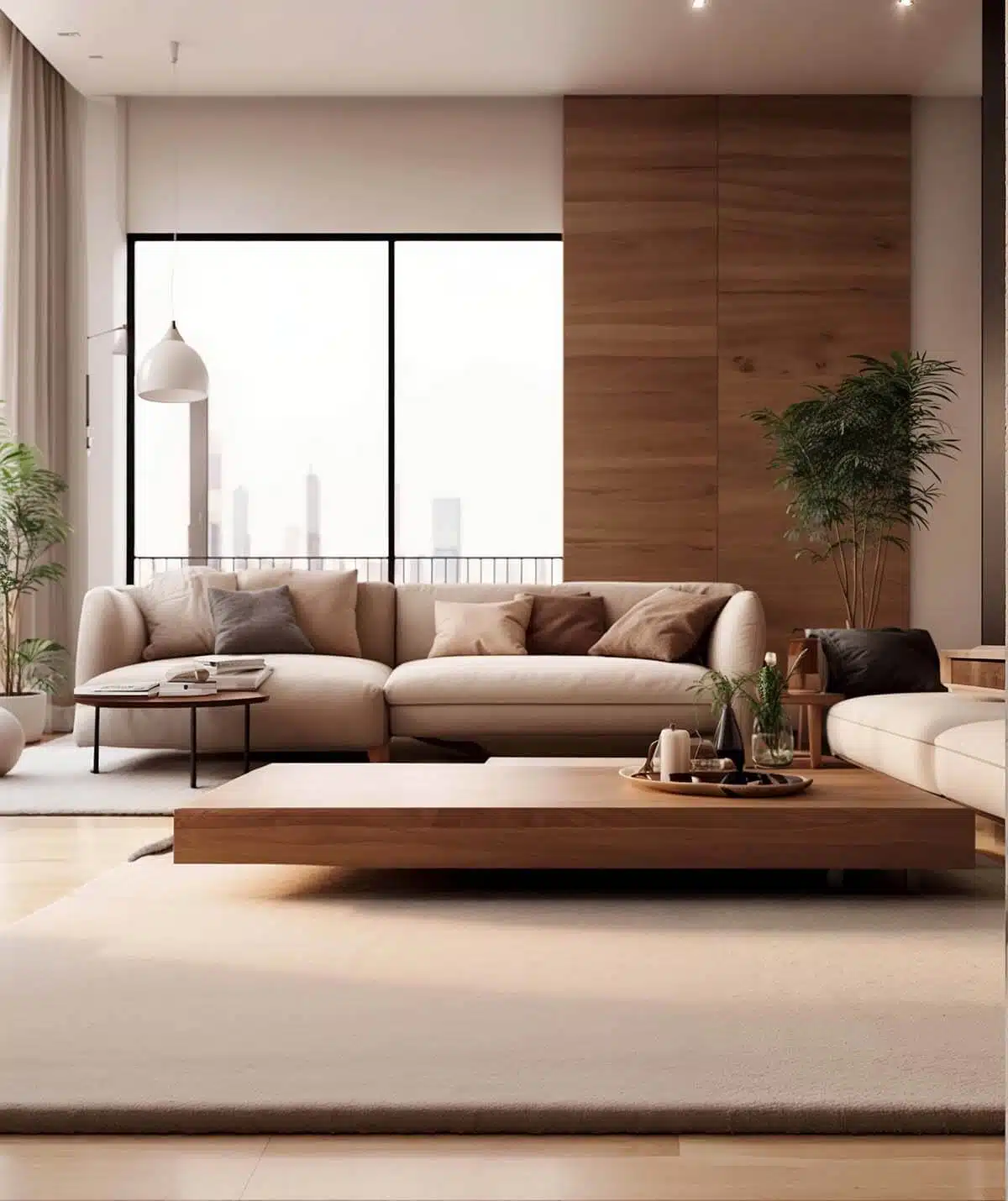 Minimal decor with wood style Wood minimalist living room