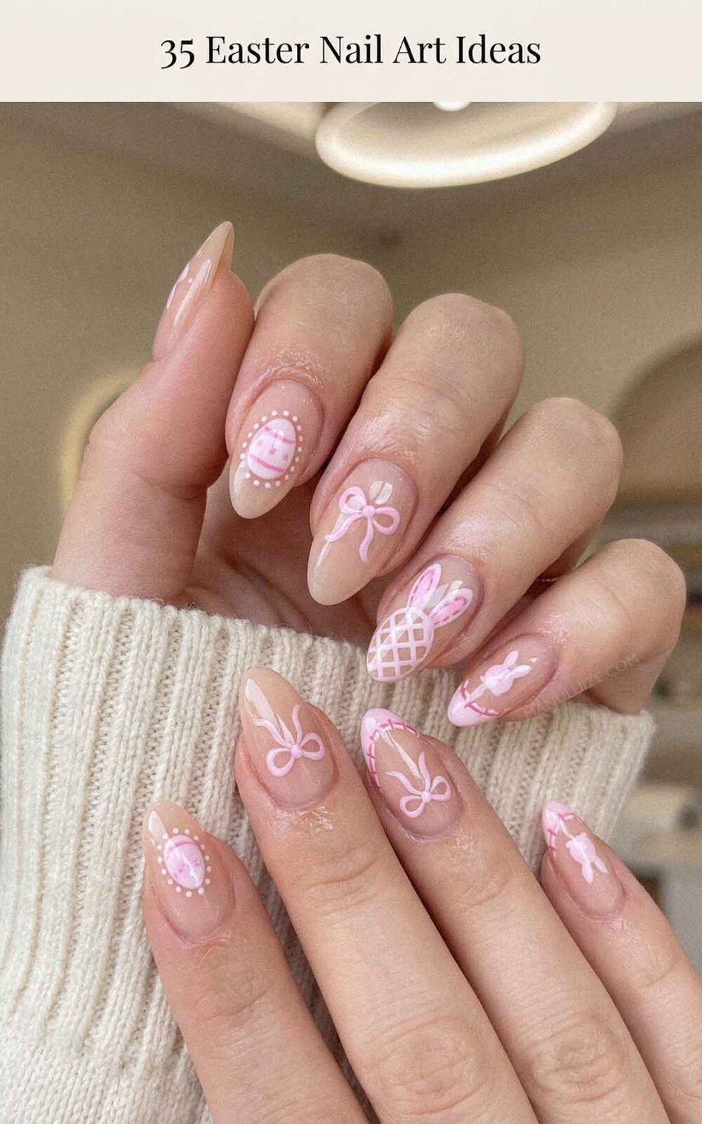 Classy easter bunny nail art