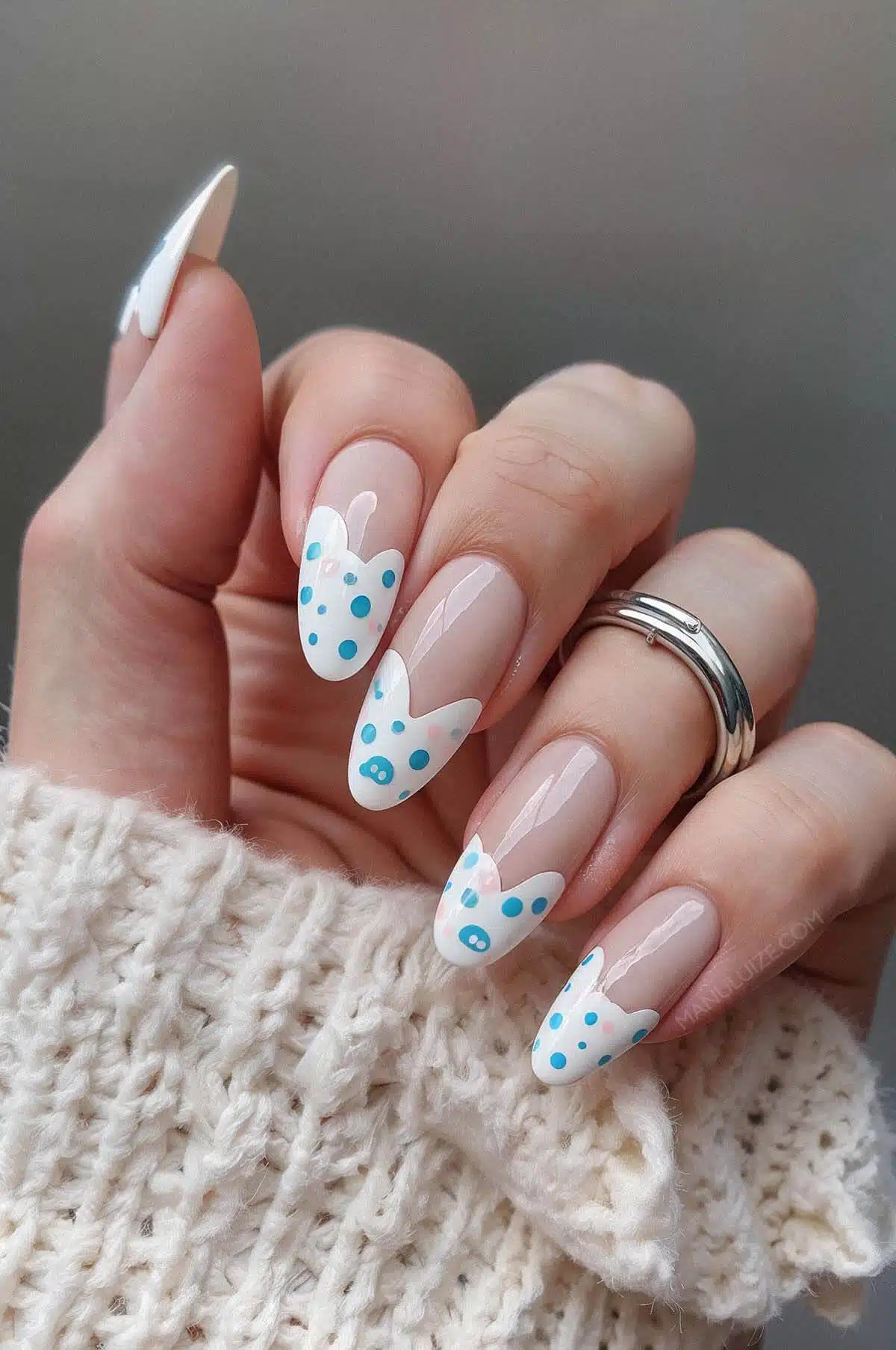Eggshells Easter French manicure