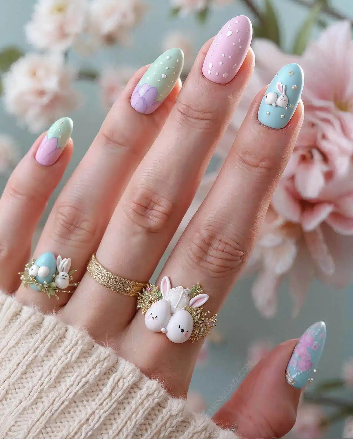 Pastel colors for cute Easter nails