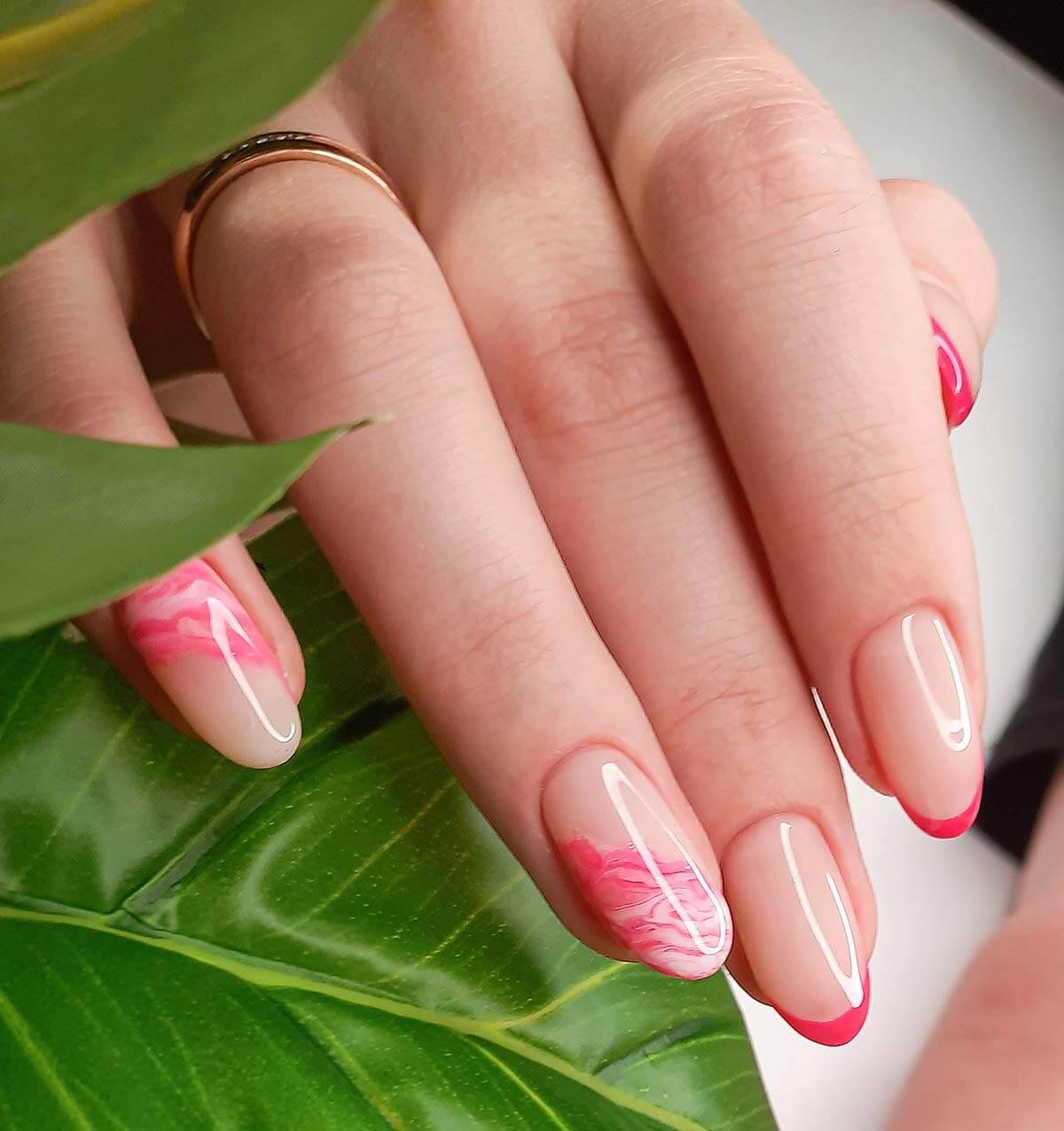 Pink chic French manicure