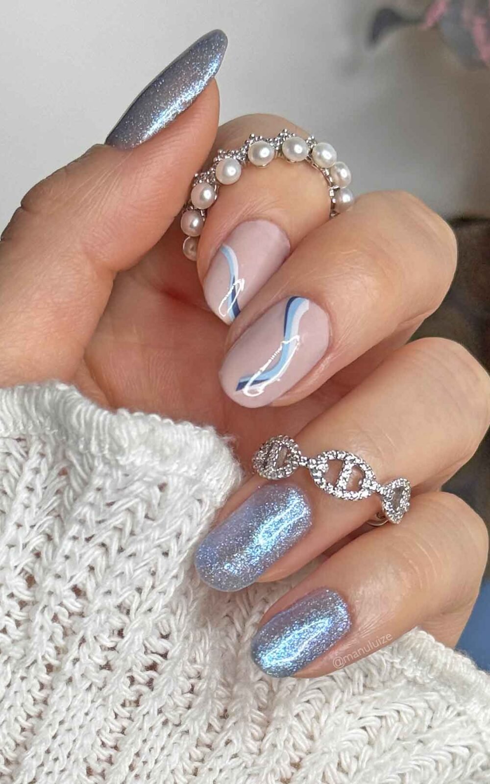 Cute baby blue nail ideas