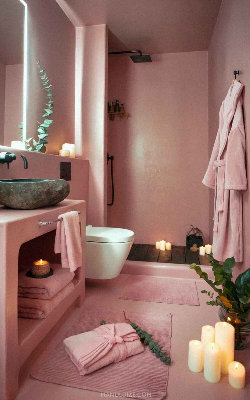 All pink bathroom All pink bathroom