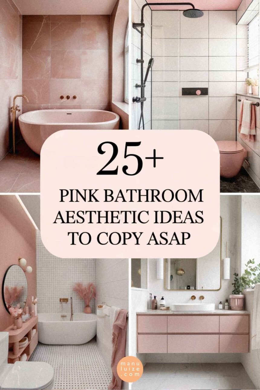 Pink aesthetic bathroom ideas