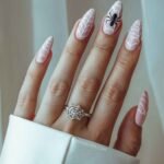 Pink cute halloween nails
