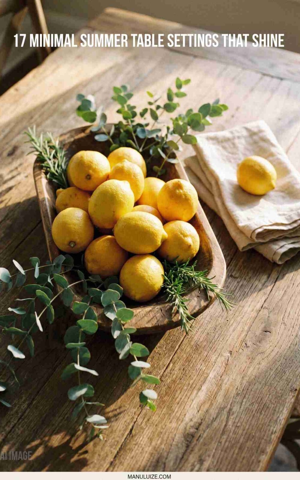 Minimal and simple lemon table setting Minimal and simple lemon table setting