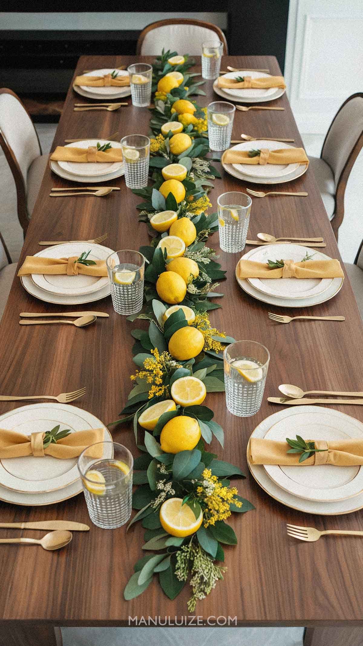 Lemon summer table setting