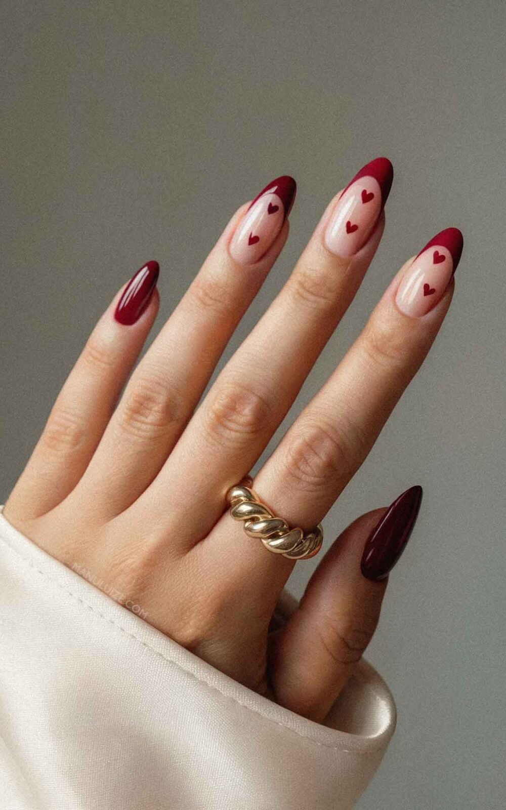 Burgundy heart design