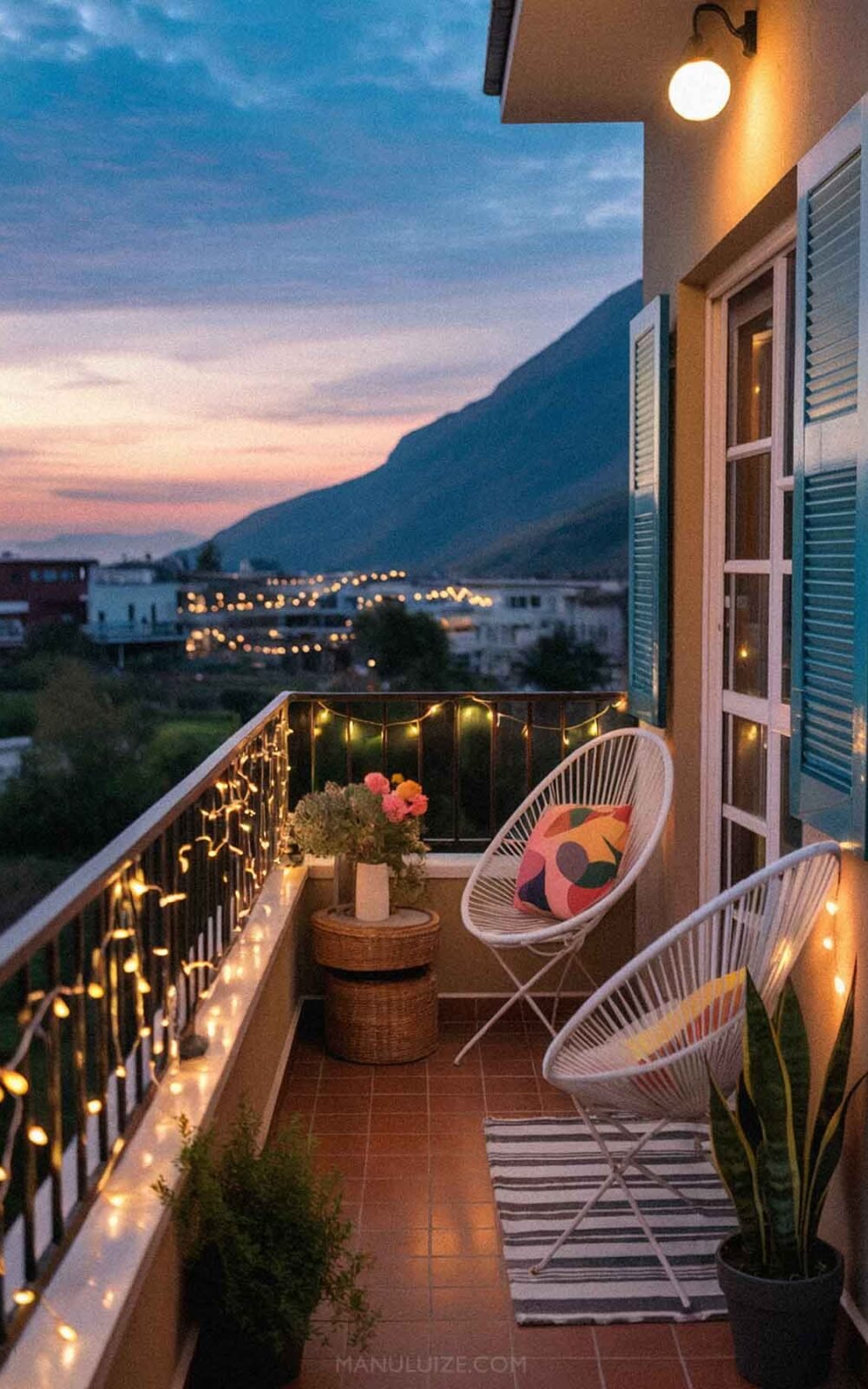 Modern and colorful small balcony