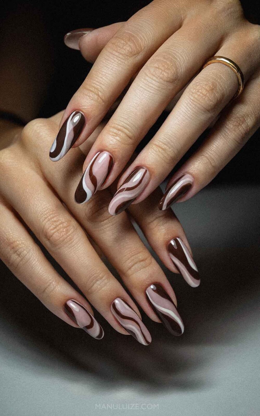15 Brown fall winter nail art