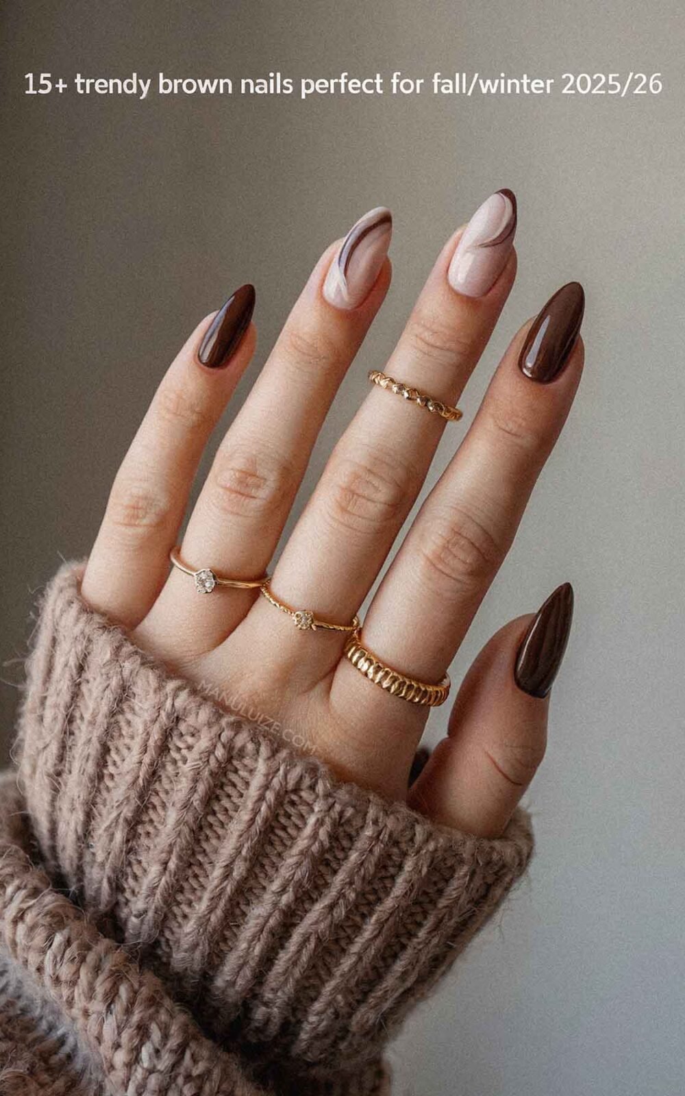 Chocolate brown nails: fall 2025 colors