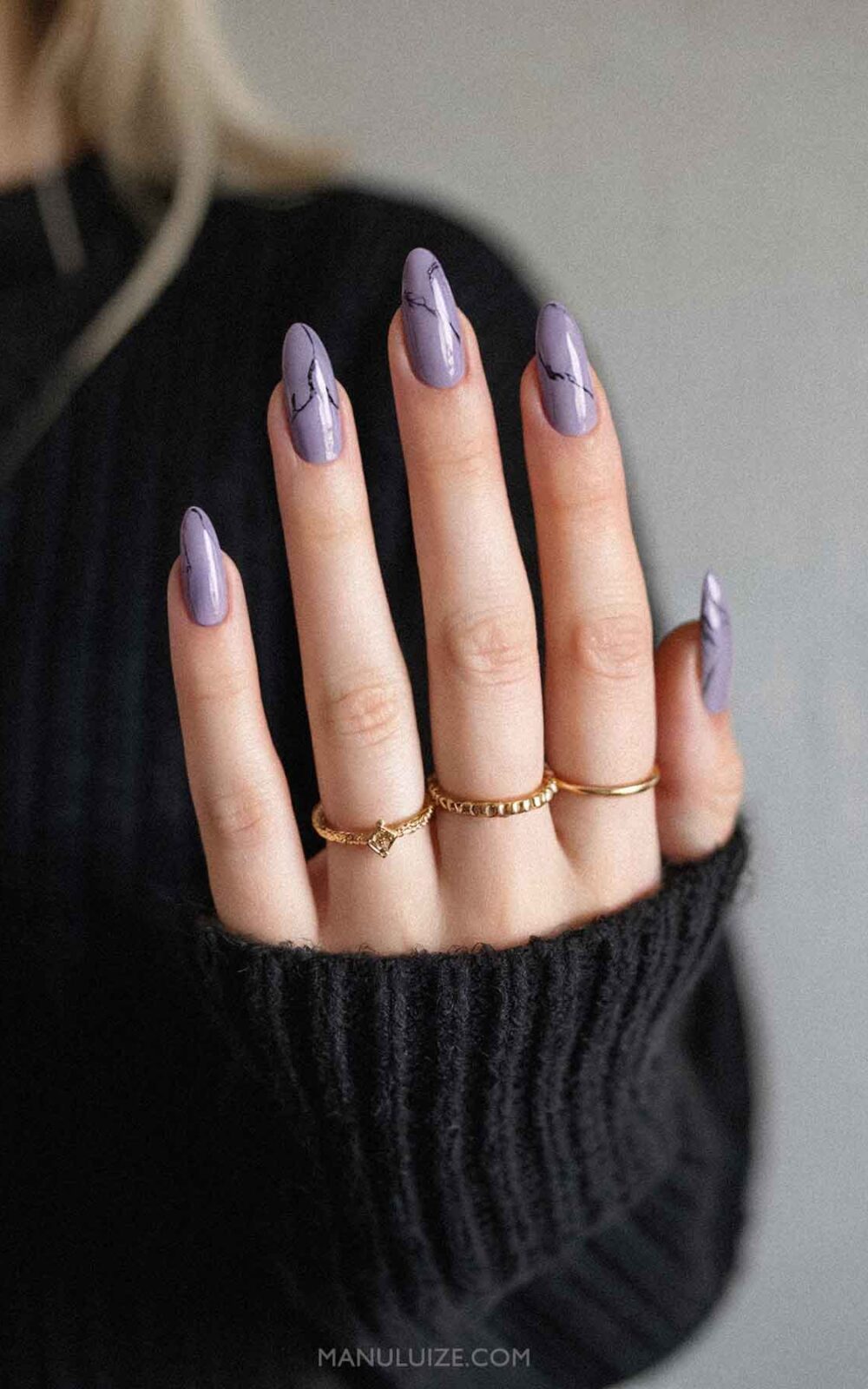 Lilac and black nail art Lilac and black nail art