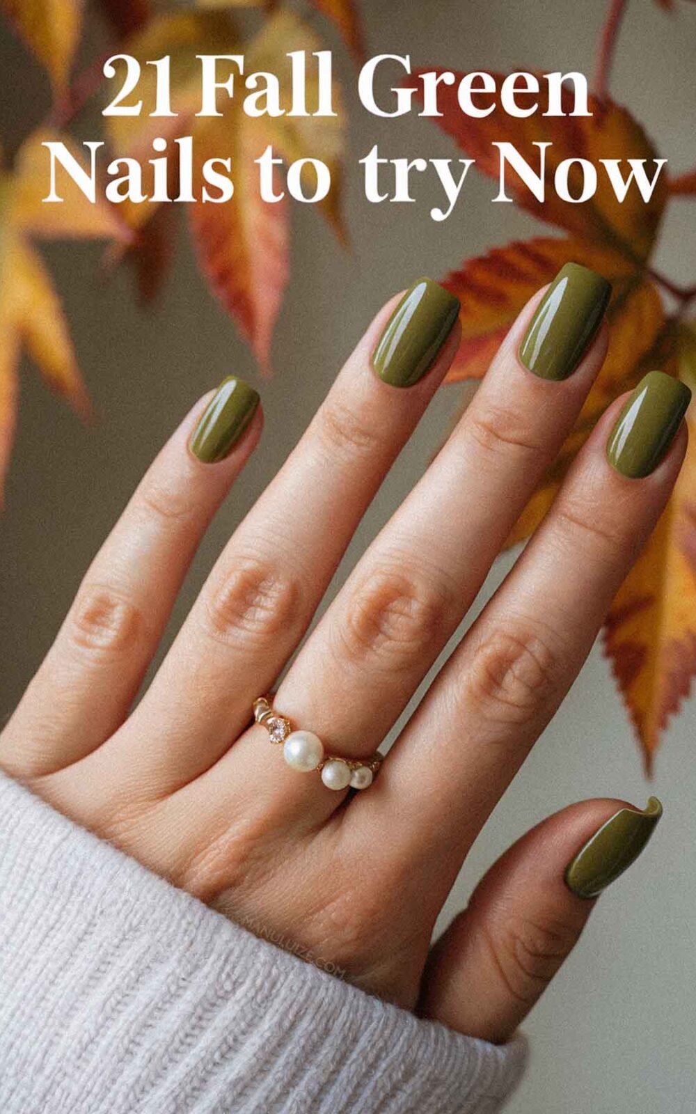 Simple olive green nails Simple olive green nails