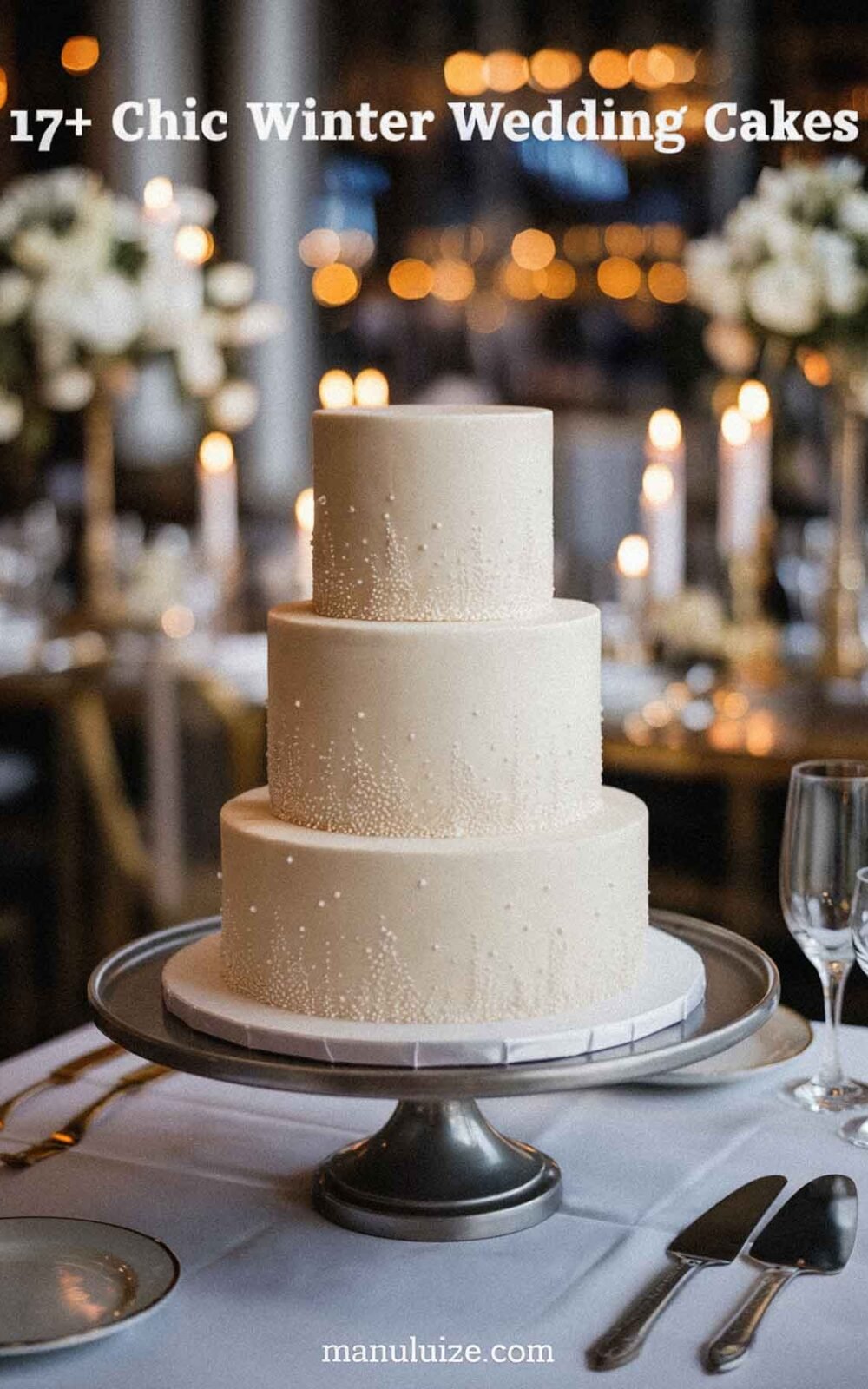 17 Chic winter wedding cakes Pearls Cake Design) 17 Chic winter wedding cakes Pearls Cake Design)