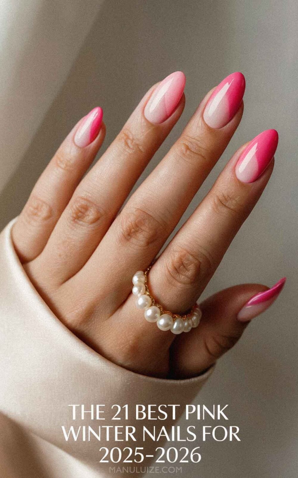 Hot pink nail art