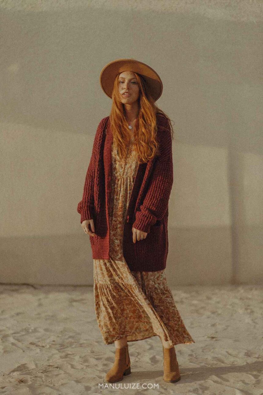 Winter boho chic outfit ideas