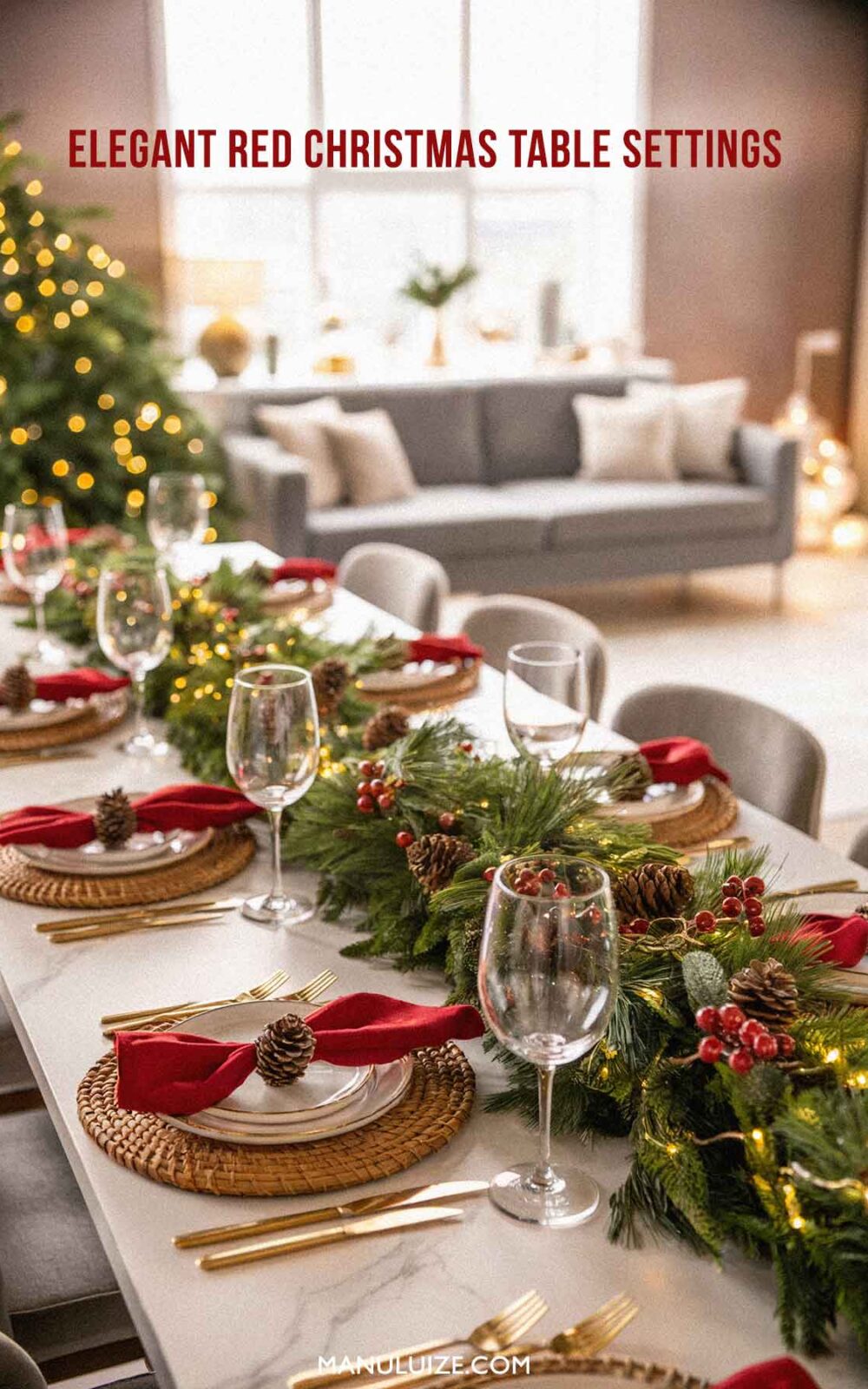 Elegant Red Christmas Table Settings