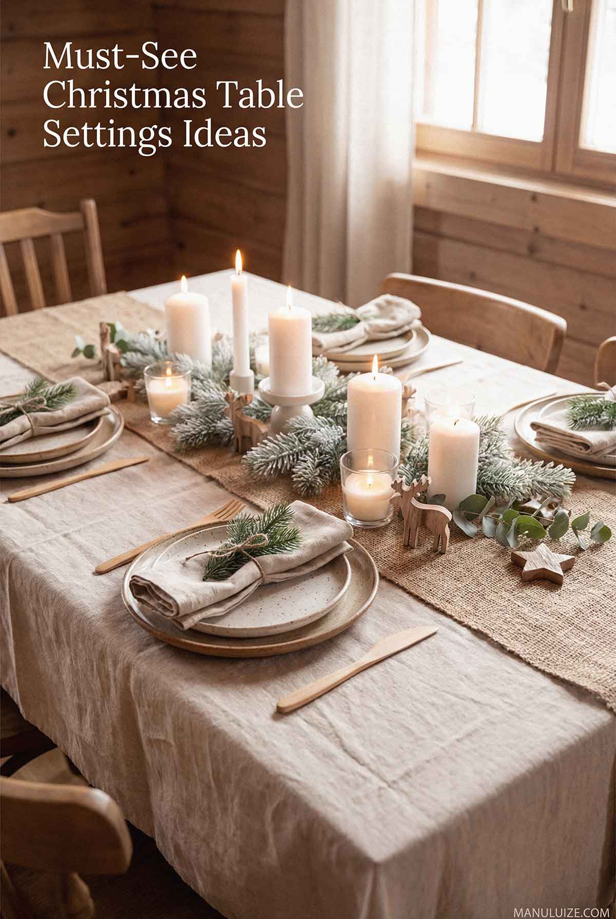 Easy rustic Christmas tablescape Easy rustic Christmas tablescape