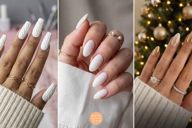 17 Classy white xmas nails ideas