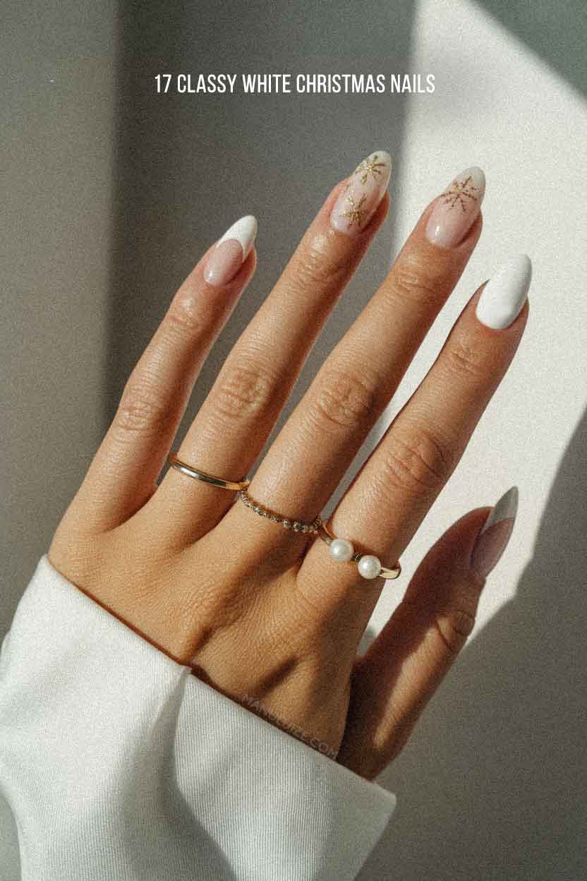 17 Classy white Xmas nails 17 Classy white Xmas nails