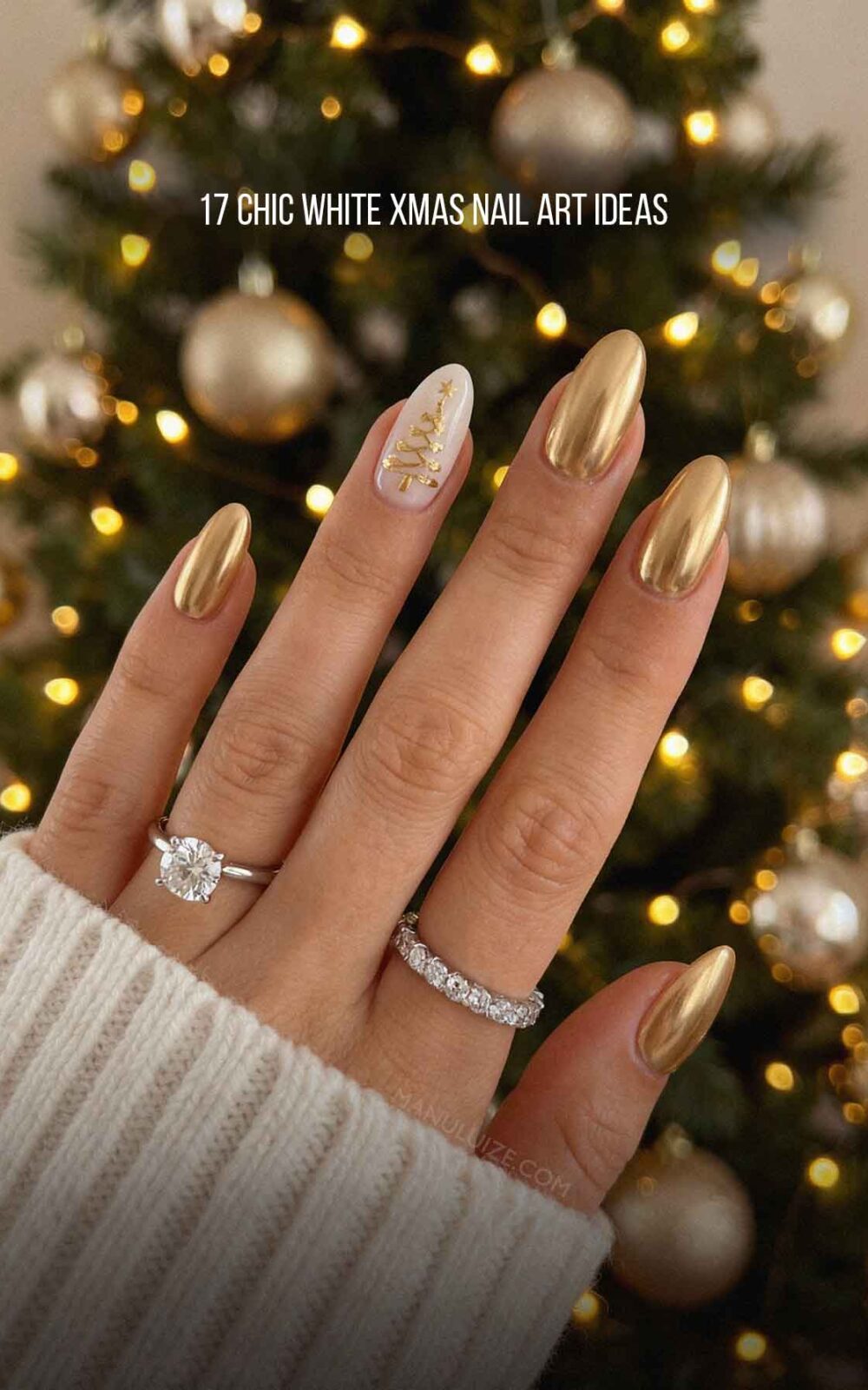 Gold and white xmas nail art Gold and white xmas nail art
