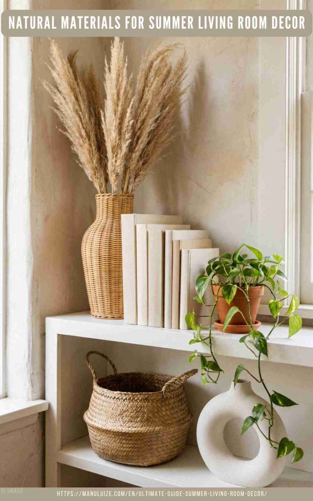 Natural Materials for summer decor in living room Natural Materials for summer decor in living room